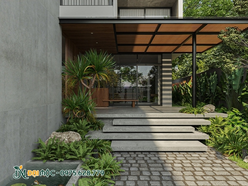 Sân vườn hiện đại, xanh mát cho nhà phố