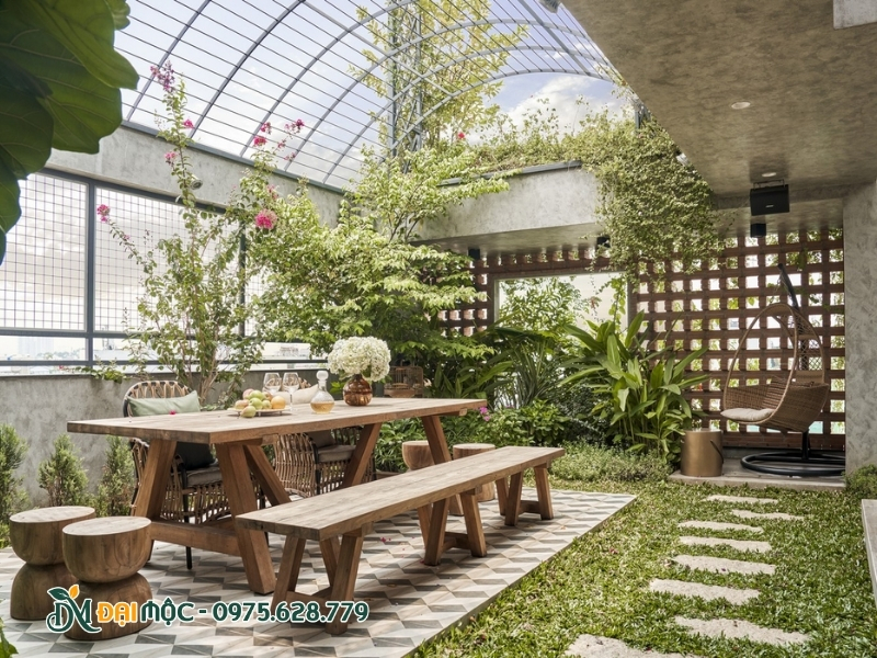 Thi công sân vườn hoàn thiện sau khi thiết kế