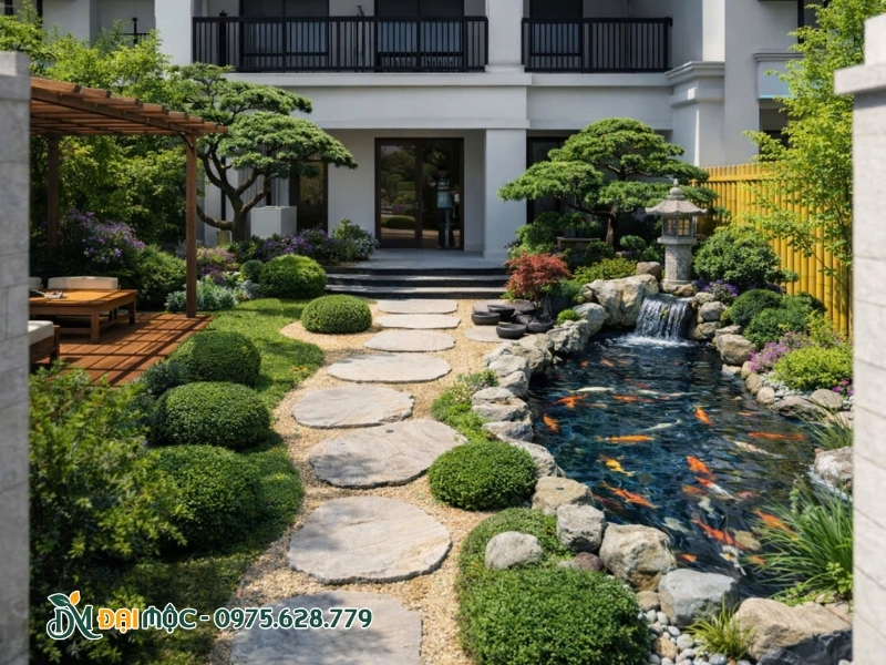 Sân vườn được thiết kế khoa học