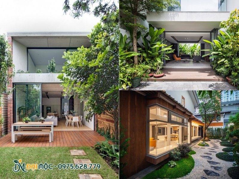 Sân vườn đẹp, xanh mát với từng chi tiết trang trí hài hòa